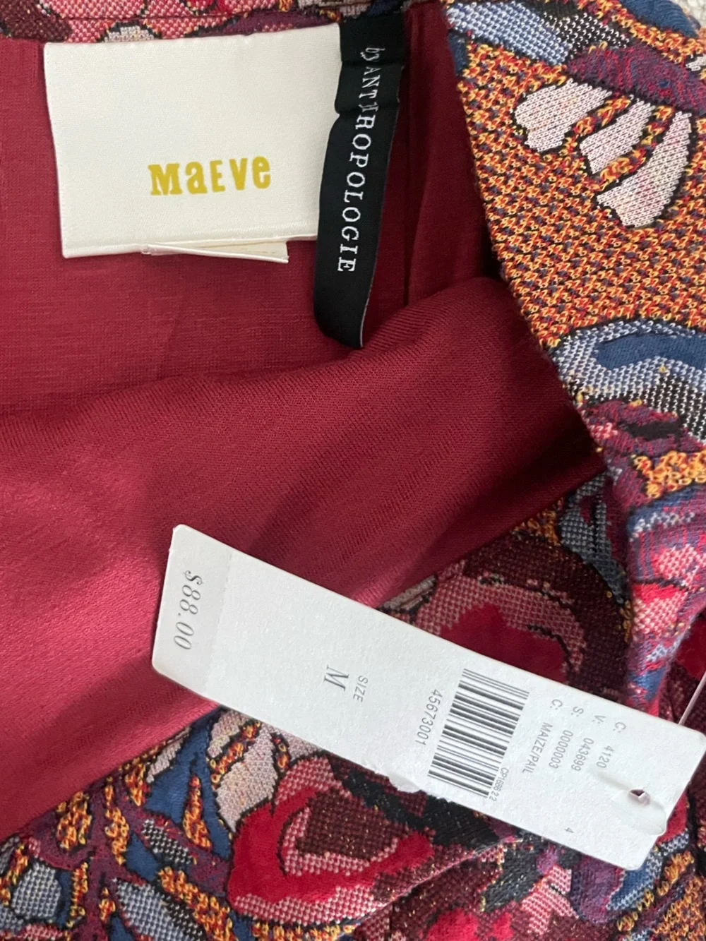 NWT Maeve from Anthropologie Golden Bliss Floral Pencil Skirt Womens Size Medium